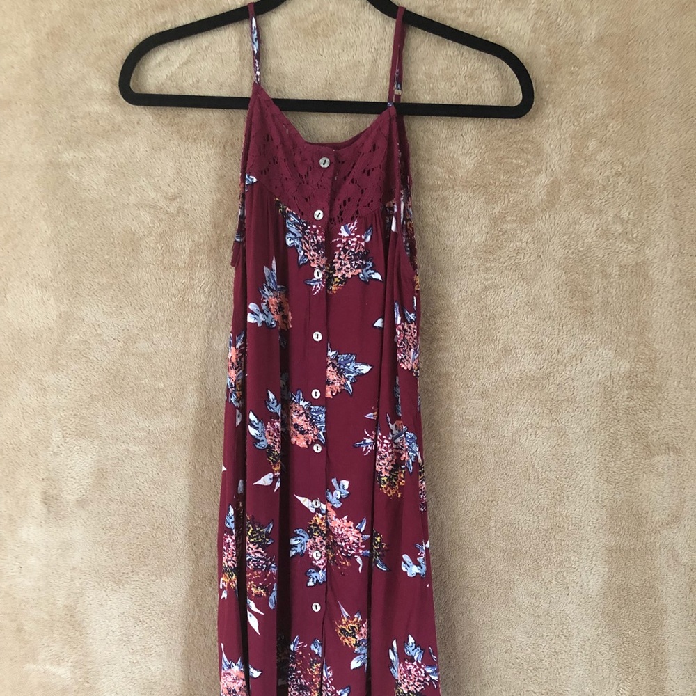 Women’s Button Up Floral Spaghetti Strap Dress